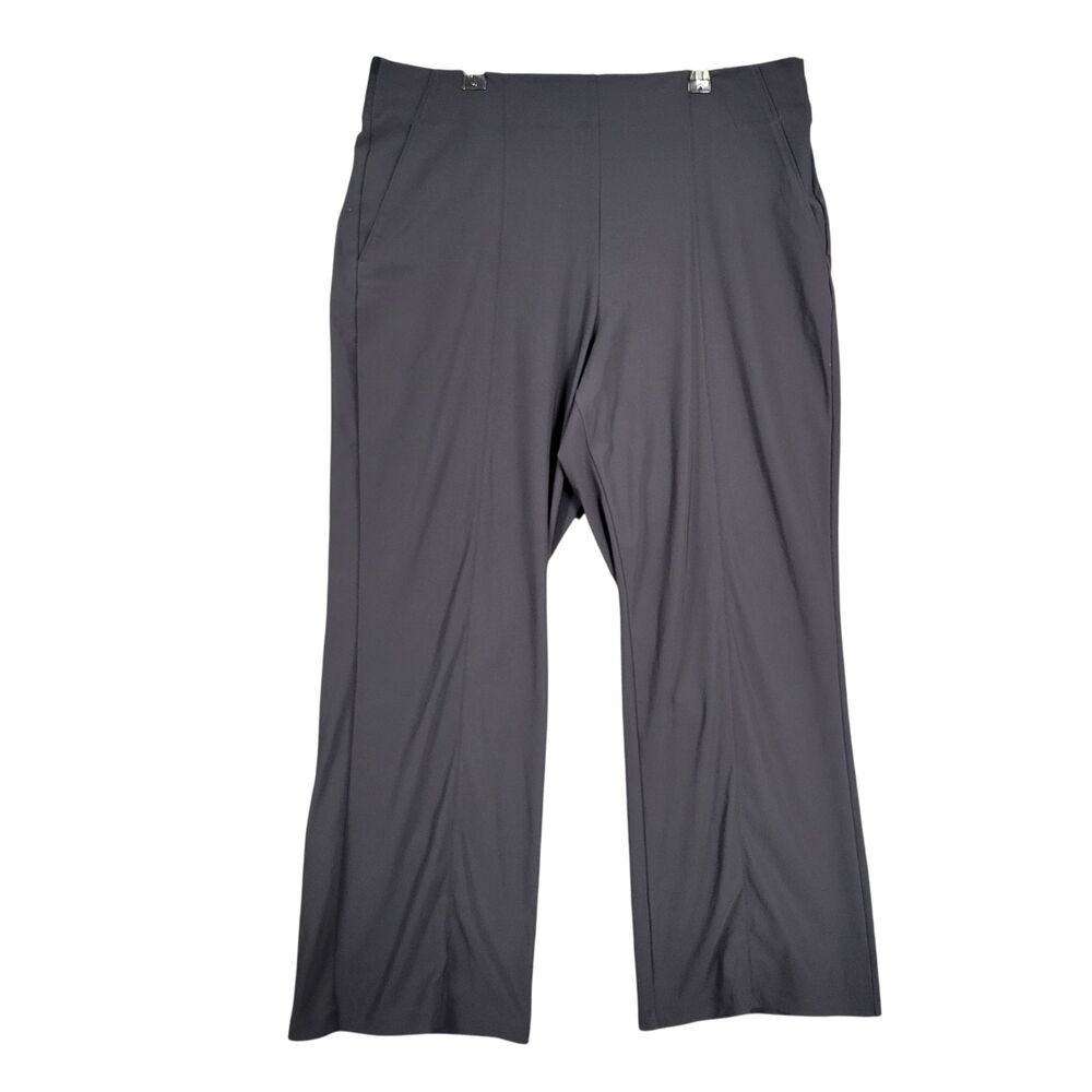ATHLETA Black Cosmic Kick Flare Pants High Rise Stretch Yoga Athleisure SIZE 16